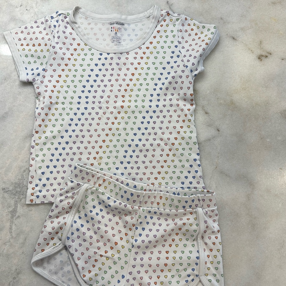 Roller Rabbit planet size 8 girls rainbow hearts